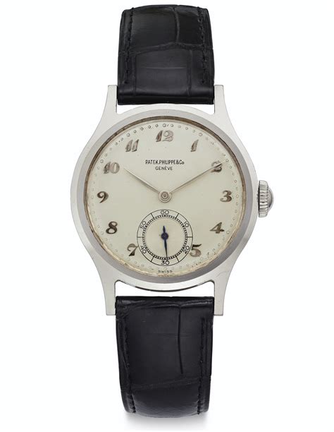 Patek Philippe. A fine and rare stainless steel wristwatch with 